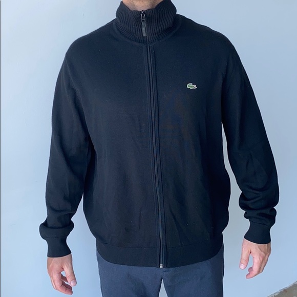 Lacoste Men's Black Full-Zip Sweater - Picture 2 of 4